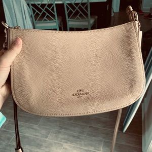 Tan Pebble Leather Coach Bag Convertible